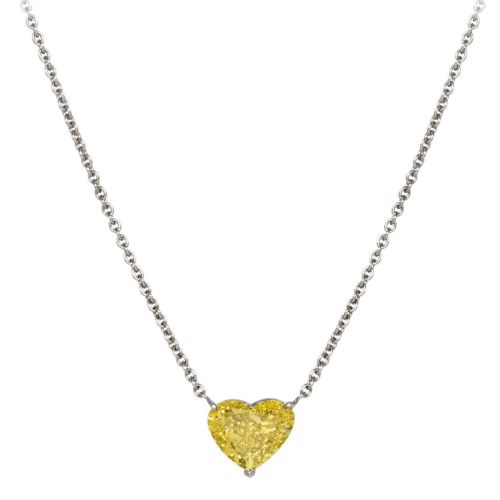 18k Yellow Gold 1ctw Diamond Heart Necklace-ECJ Luxe