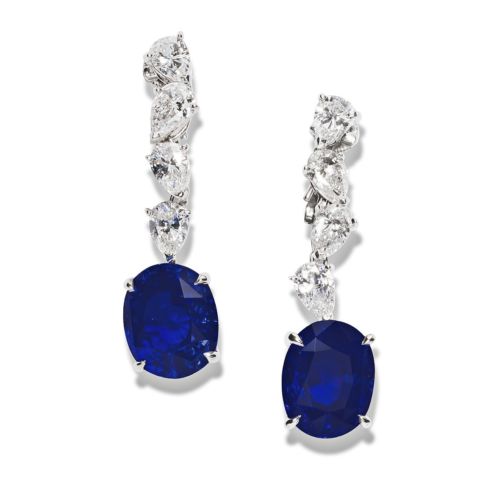 3023479 Blue Sapphire Earrings OVL