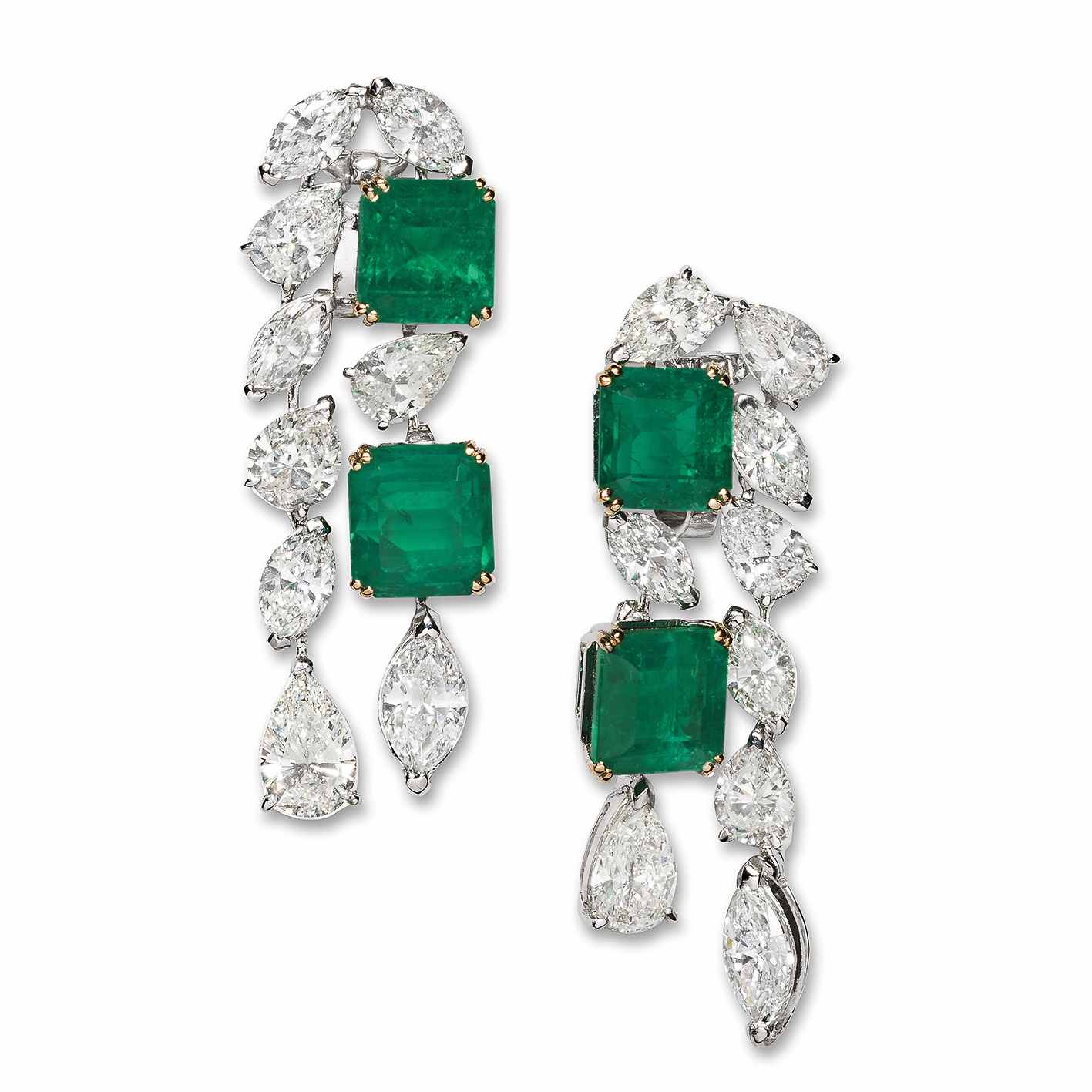 Emerald and Diamond Earrings | High Jewellery - Jahan Jewellery