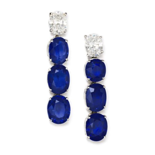3023660 Blue Sapphire Earrings OVL