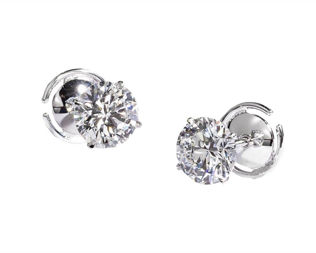 Diamond Stud Earrings Side