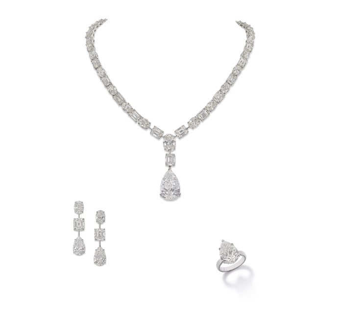Diamond Necklace, Earrings and Ring Set - Jahan Jewellery