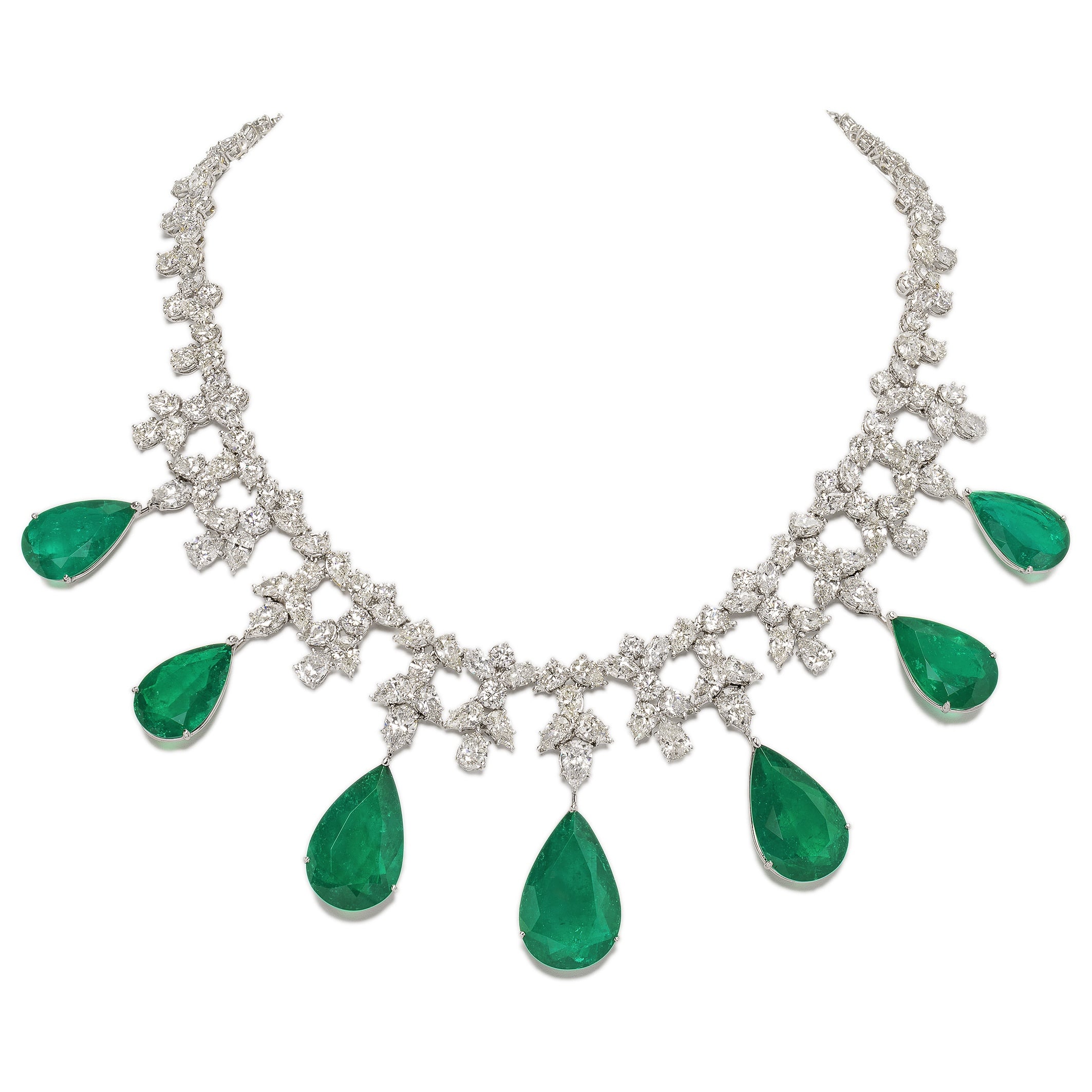 Bulgari Rome Elizabeth Taylor Style Colombian Emerald Diamond Necklace ...