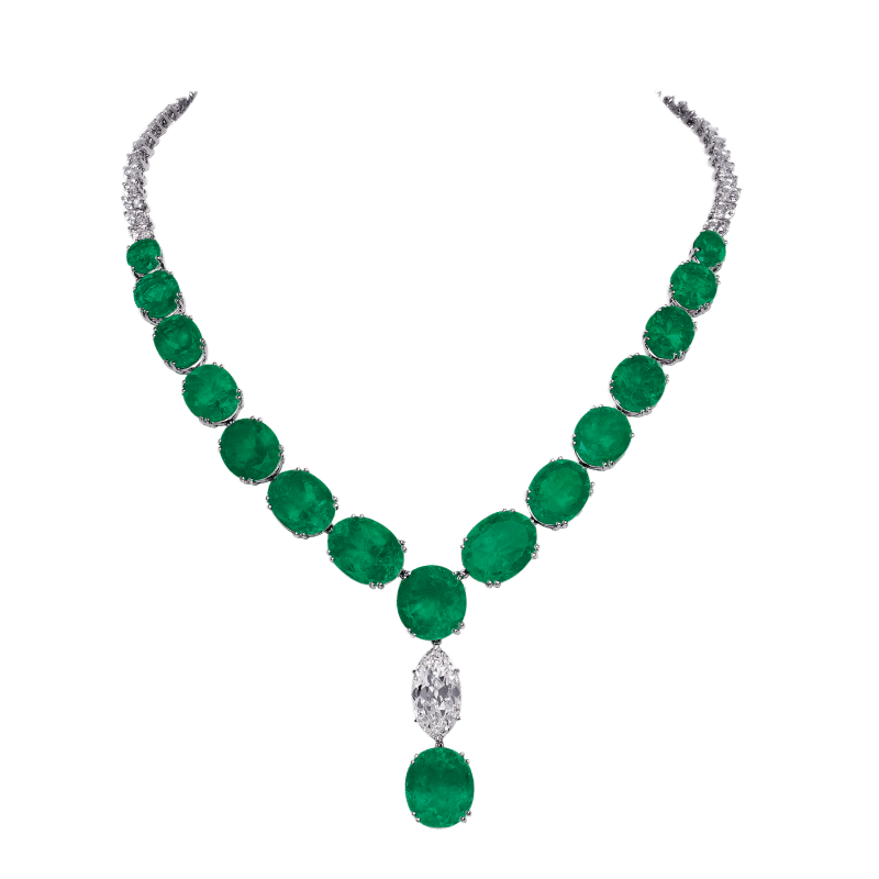 Emerald and Diamond Necklace | High Jewellery - Jahan Jewellery