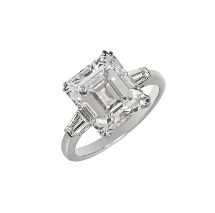 Robin: Solitaire Emerald Cut Diamond Engagement Ring | Ken & Dana Design