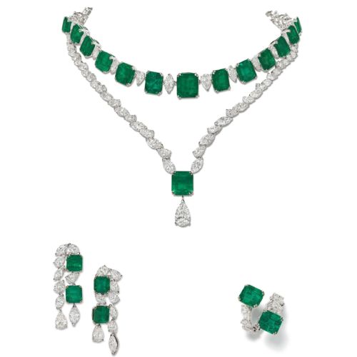 Important Emerald and Diamond Set