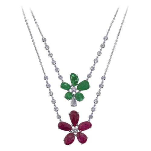 Pink and White Diamond Pendant - Jahan Jewellery