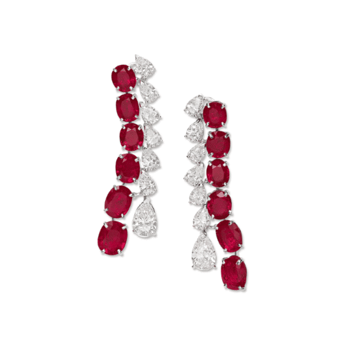 Ruby and Diamond earrings by Jahan Jewellery