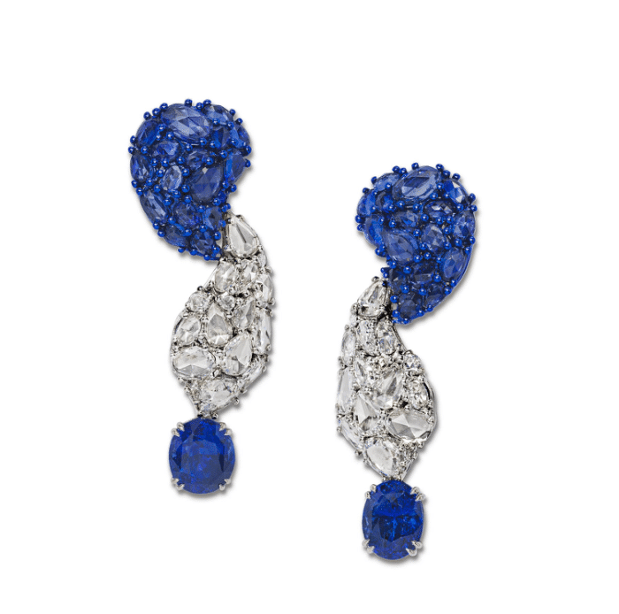 Sapphire and Diamond Earrings by Jahan Jewellery