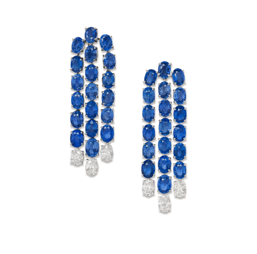 Sapphire and Diamond earrings by Jahan Jewellery