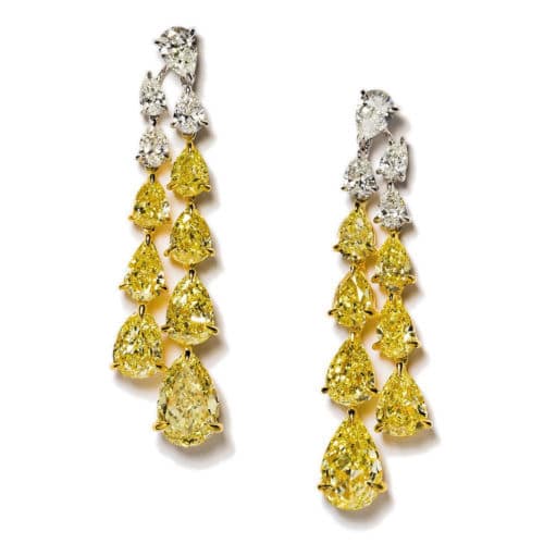 3023668_001 Yellow and White diamond earrings