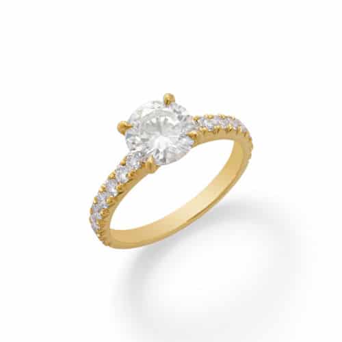 3029176 Round Brilliant cut diamond ring 18k YG