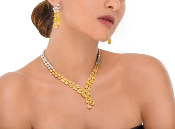 Yellow Diamond and Diamond Set by Jahan Jewellery